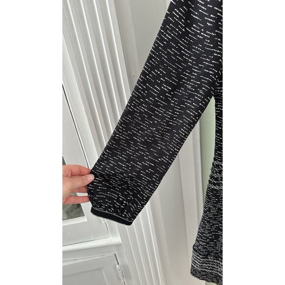 Burberry Black White Swingy Mini Dress Long Sleeve Swiss Dot Silk Small/4-6 - Picture 5 of 12